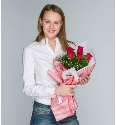 5 Kırmızı Gül Buketi